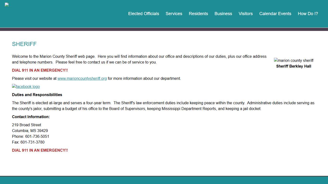 Sheriff | Marion County, MS