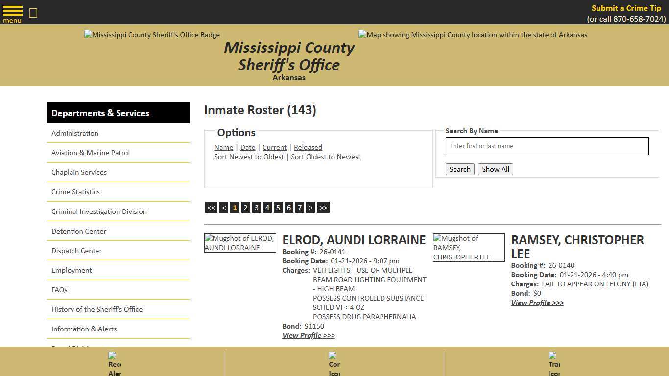 Inmate Roster - Current Inmates Booking Date Descending - Mississippi County AR Sheriff